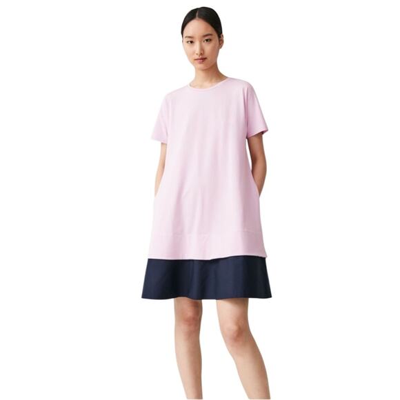 COS Dress With Contrast Hem Pink/Navy Size Small NWOT - Picture 1 of 10